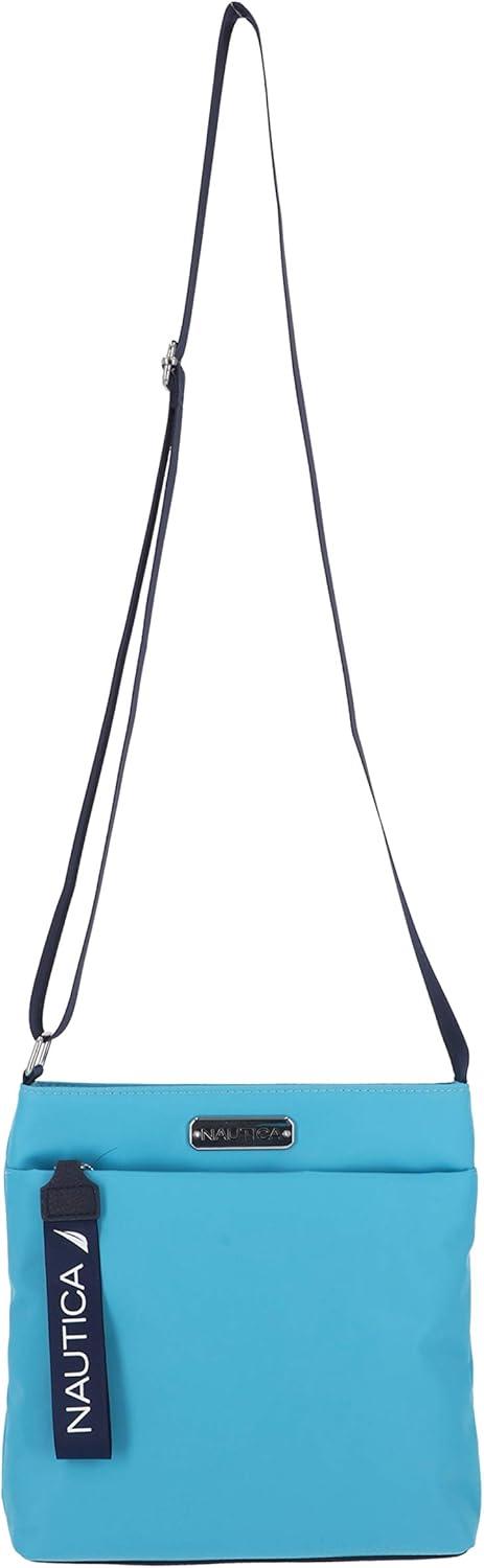 imageNautica Diver Nylon Small Womens Crossbody Bag Purse with Adjustable Shoulder StrapScuba Blue