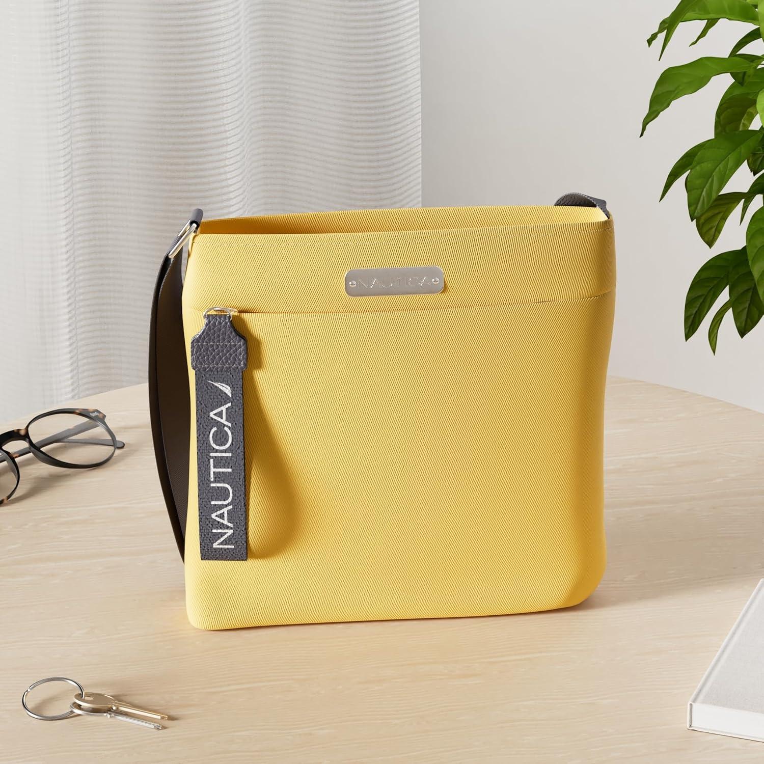 imageNautica Diver Nylon Small Womens Crossbody Bag Purse with Adjustable Shoulder StrapSunny Yellow