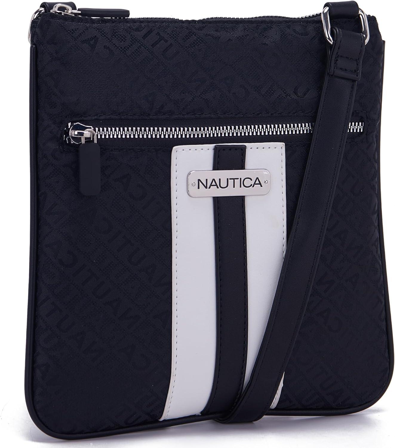 imageNautica Lakeside Signature Jaquard North South Crossbody BagBlack