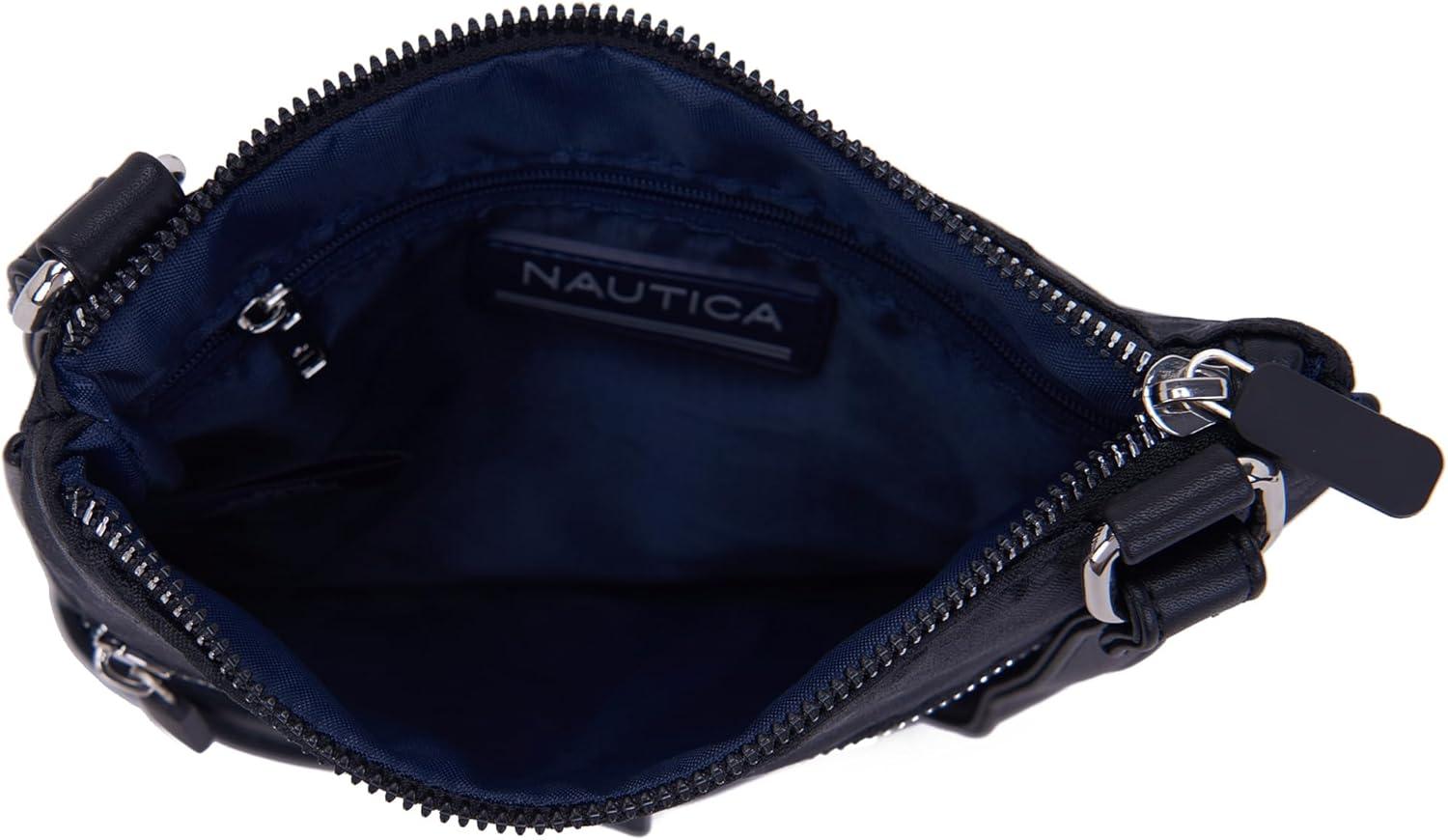 imageNautica Lakeside Signature Jaquard North South Crossbody BagBlack