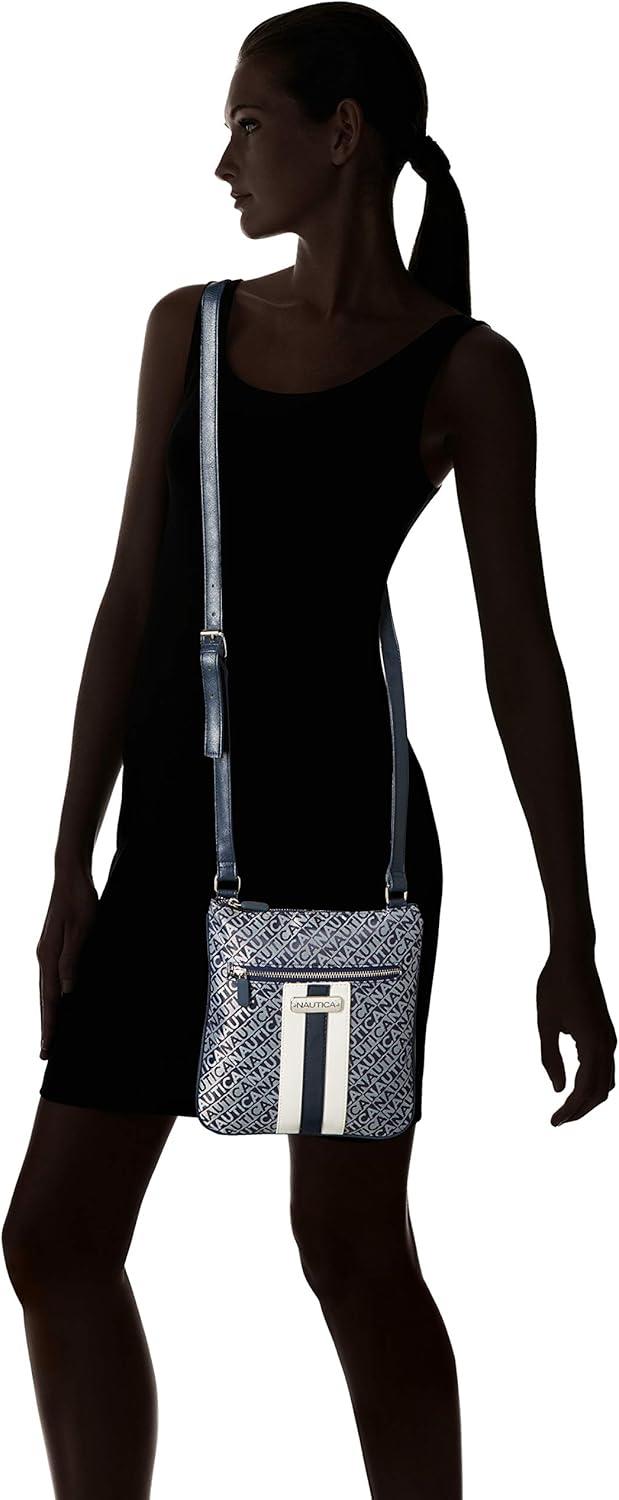 imageNautica Lakeside Signature Jaquard North South Crossbody BagIndigo