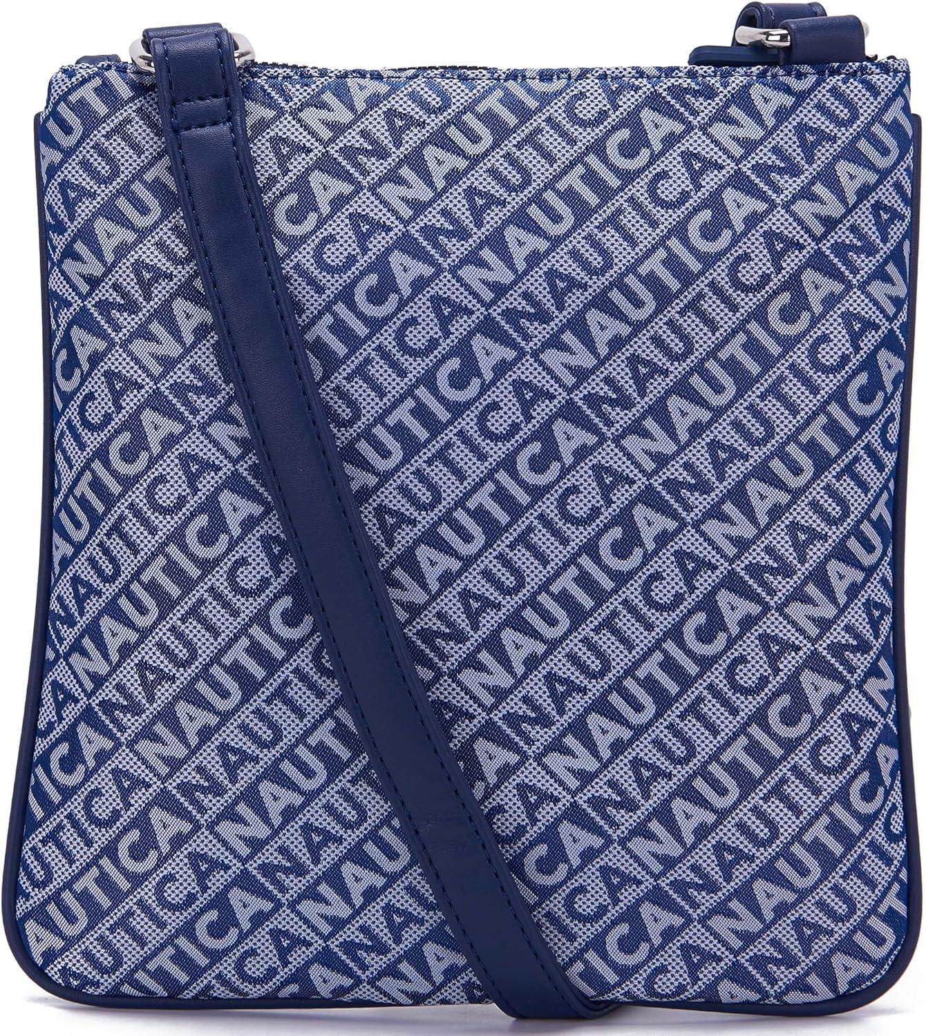 imageNautica Lakeside Signature Jaquard North South Crossbody BagIndigo