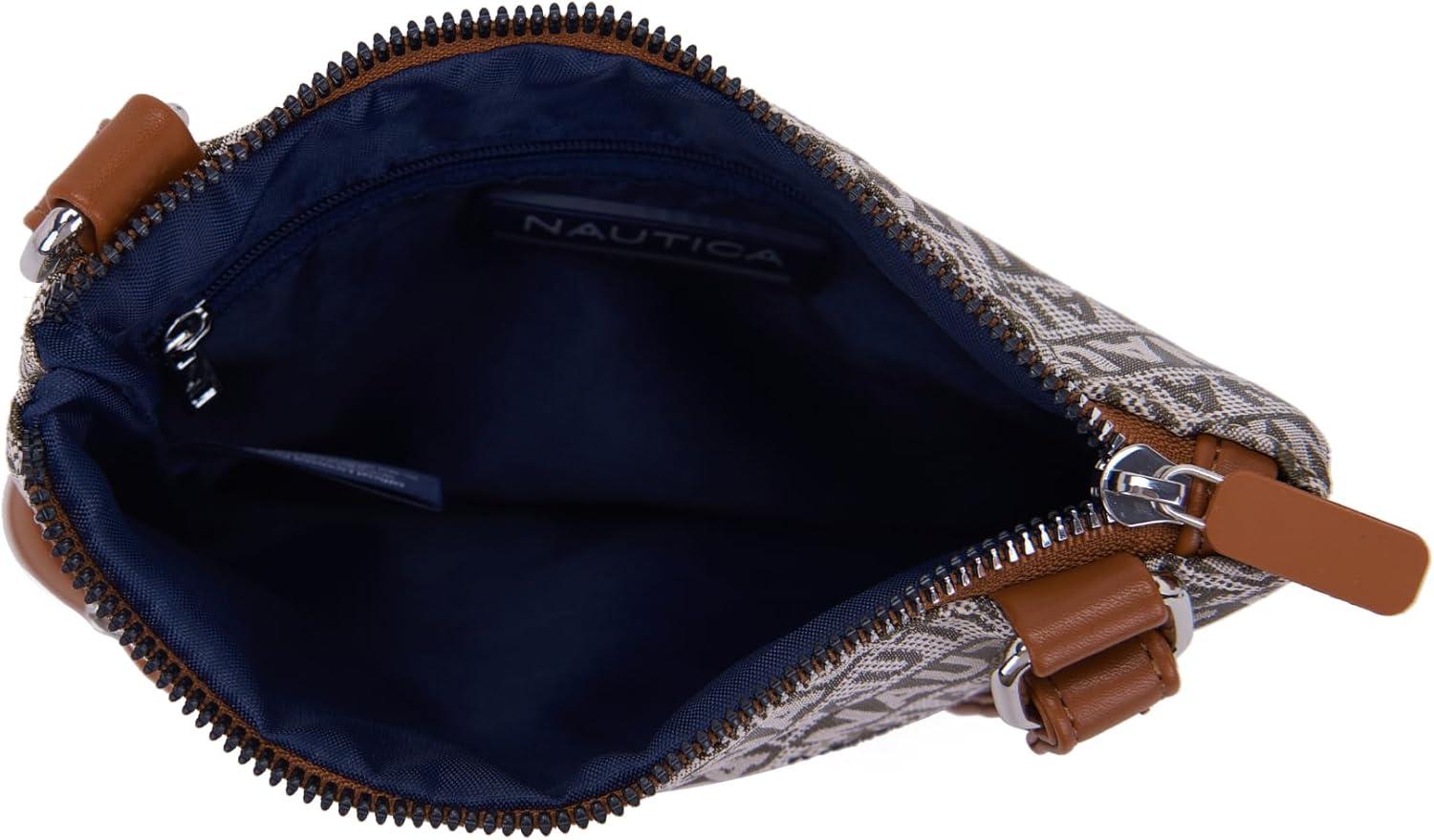 imageNautica Lakeside Signature Jaquard North South Crossbody BagKhaki