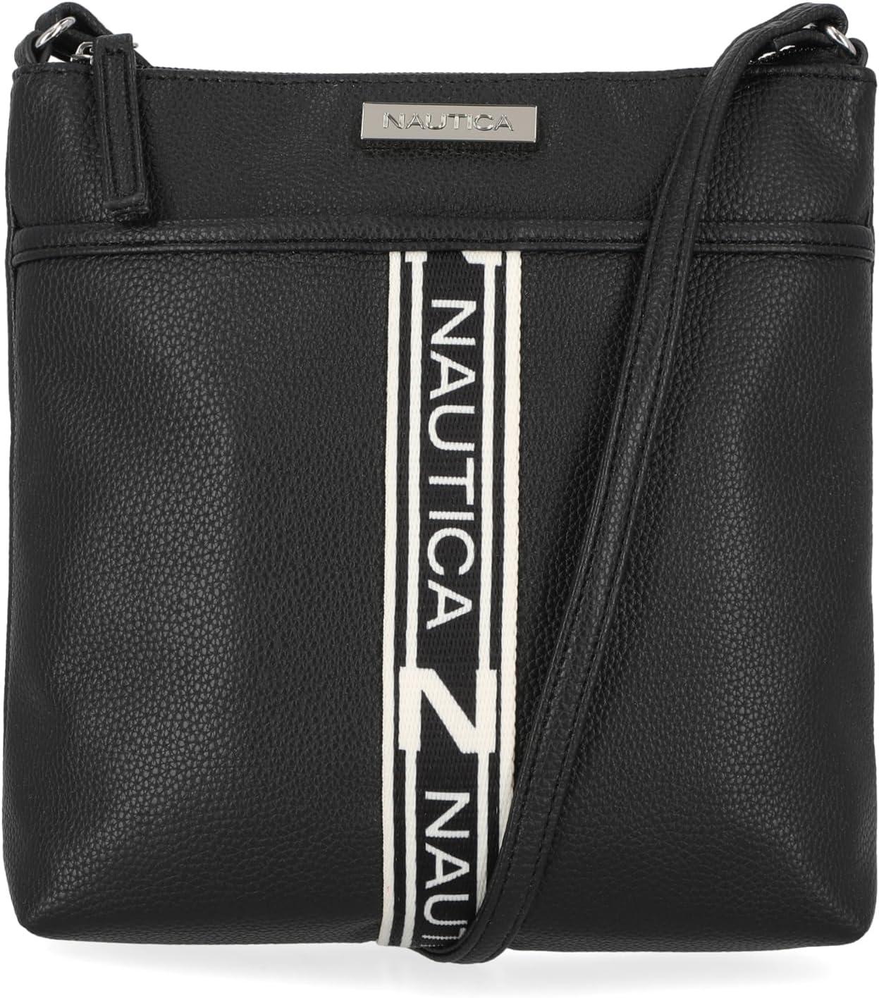 imageNautica Lakeside Signature Jaquard North South Crossbody BagLinked Black