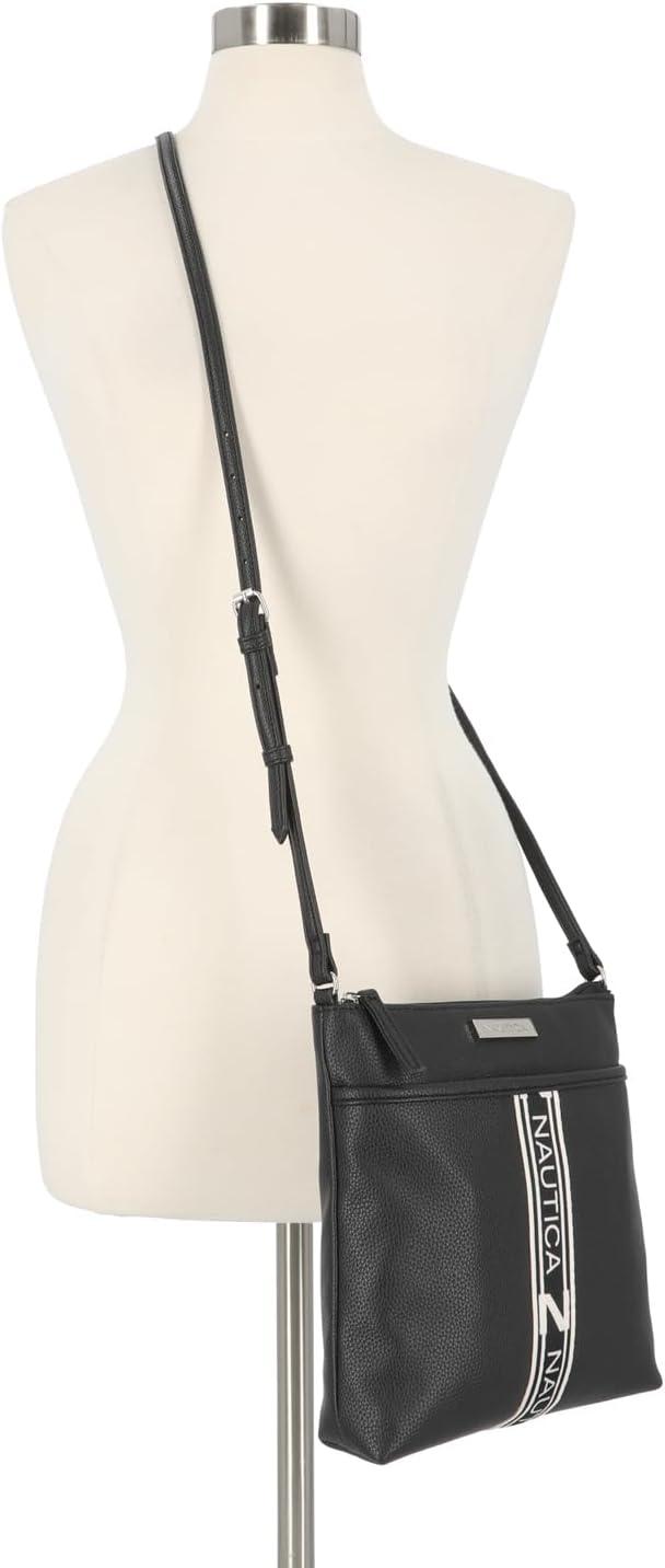 imageNautica Lakeside Signature Jaquard North South Crossbody BagLinked Black