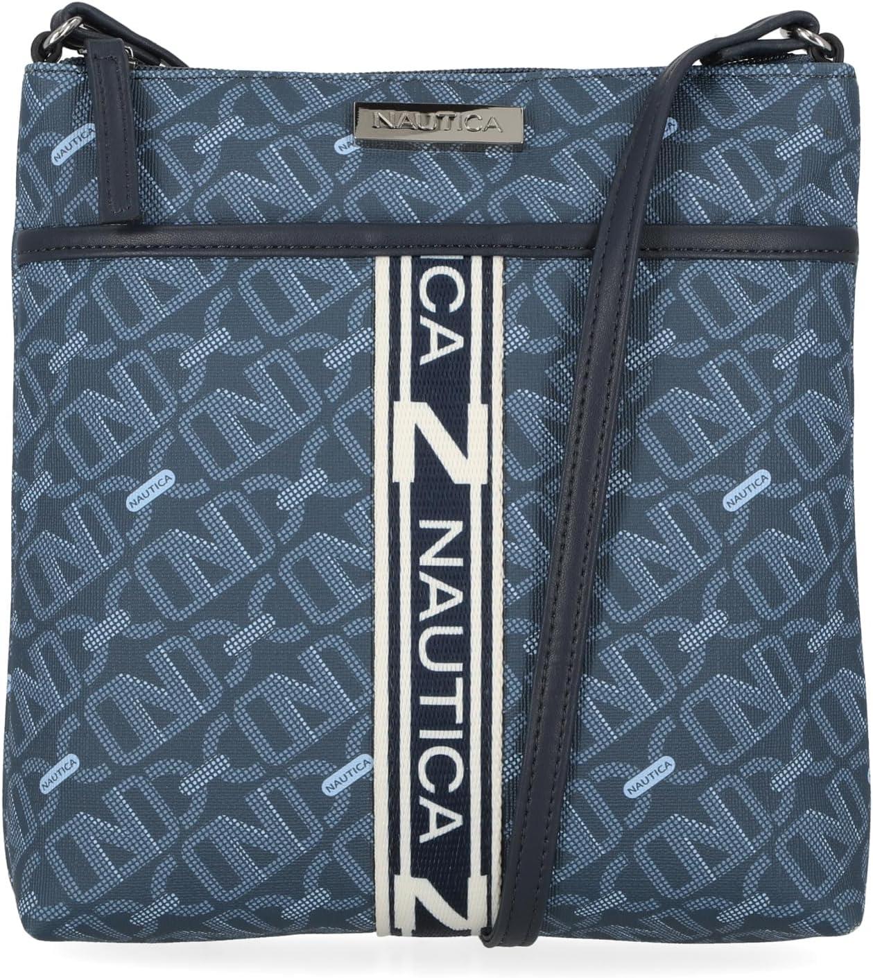 imageNautica Lakeside Signature Jaquard North South Crossbody BagLinked Denim