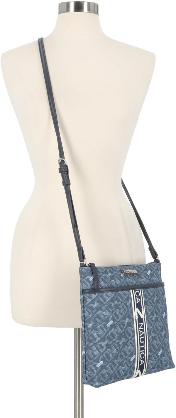 imageNautica Lakeside Signature Jaquard North South Crossbody BagLinked Denim