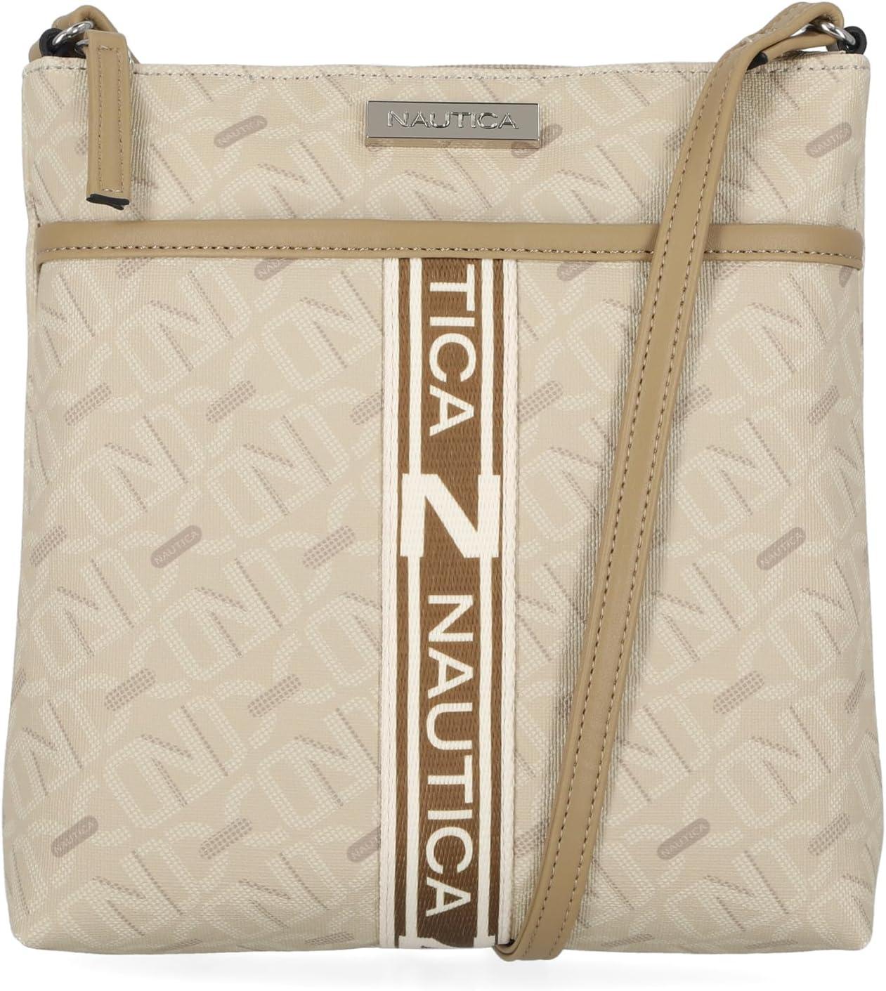 imageNautica Lakeside Signature Jaquard North South Crossbody BagLinked Wheat