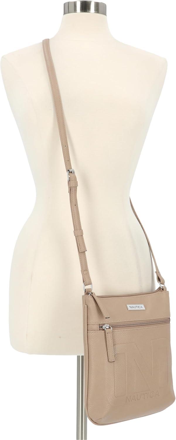 imageNautica Lakeside Signature Jaquard North South Crossbody BagMushroom Bannerman