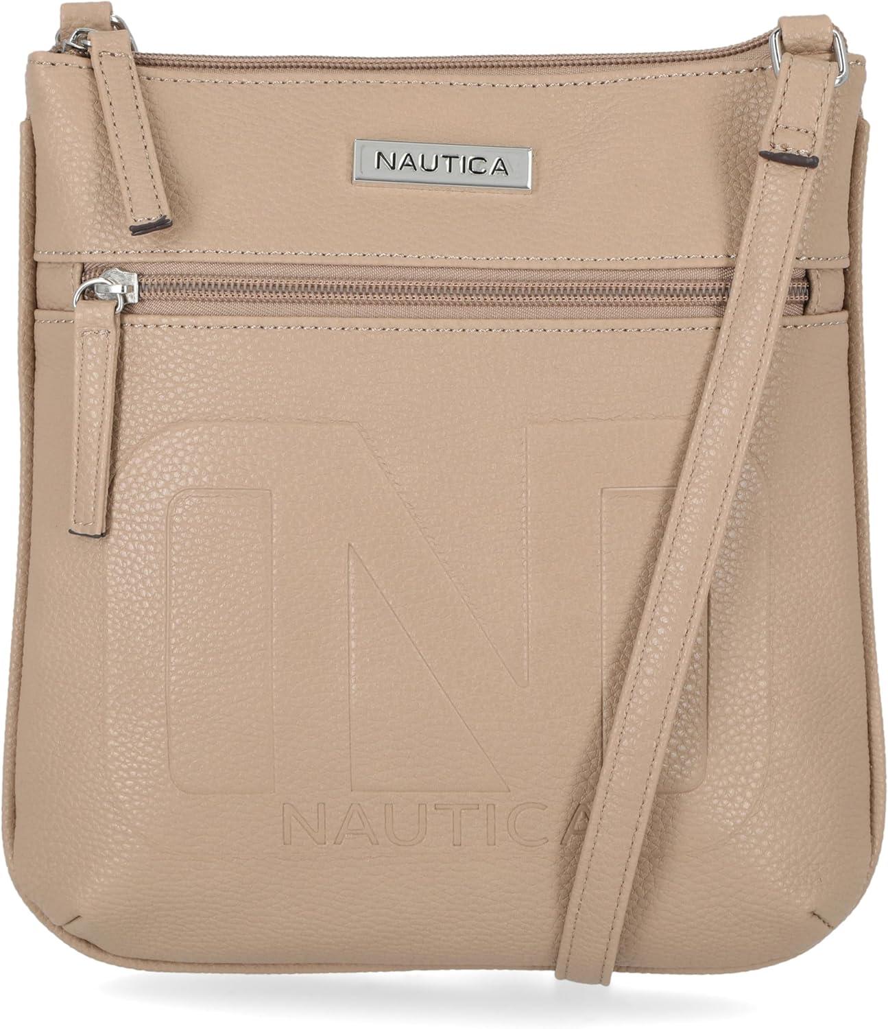 imageNautica Lakeside Signature Jaquard North South Crossbody BagMushroom Bannerman