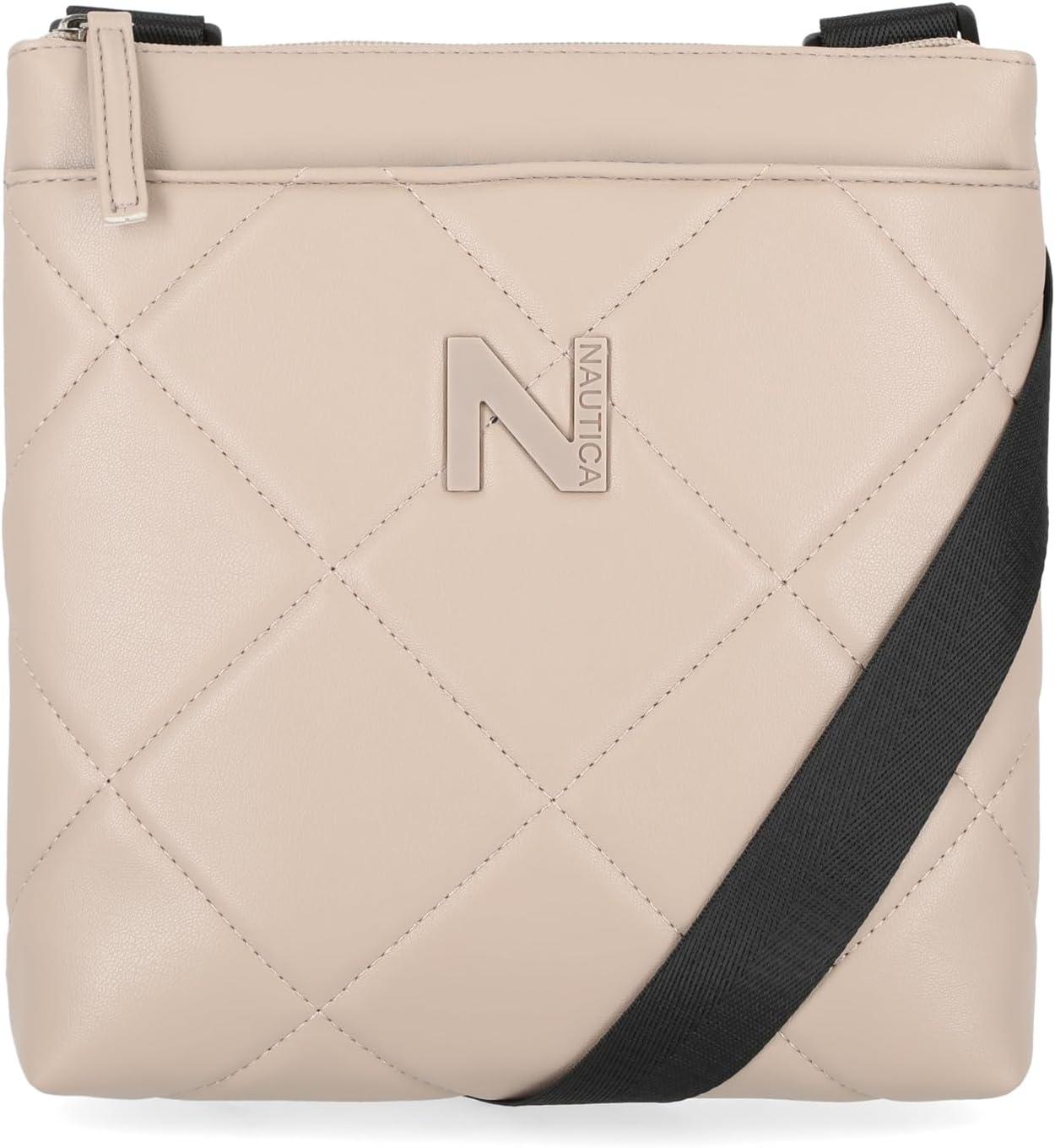 imageNautica Lakeside Signature Jaquard North South Crossbody BagMushroom Marquise Quilt