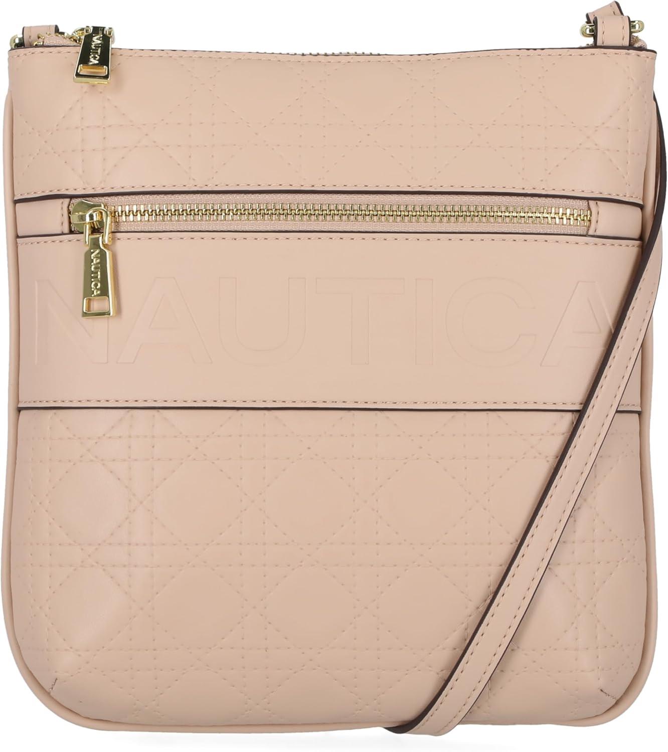 imageNautica Lakeside Signature Jaquard North South Crossbody BagNude Lattice Quilt