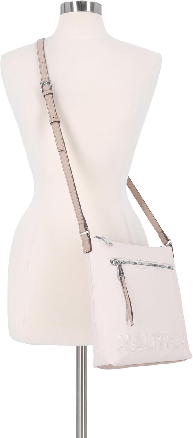 imageNautica Lakeside Signature Jaquard North South Crossbody BagOuter Banks Bone