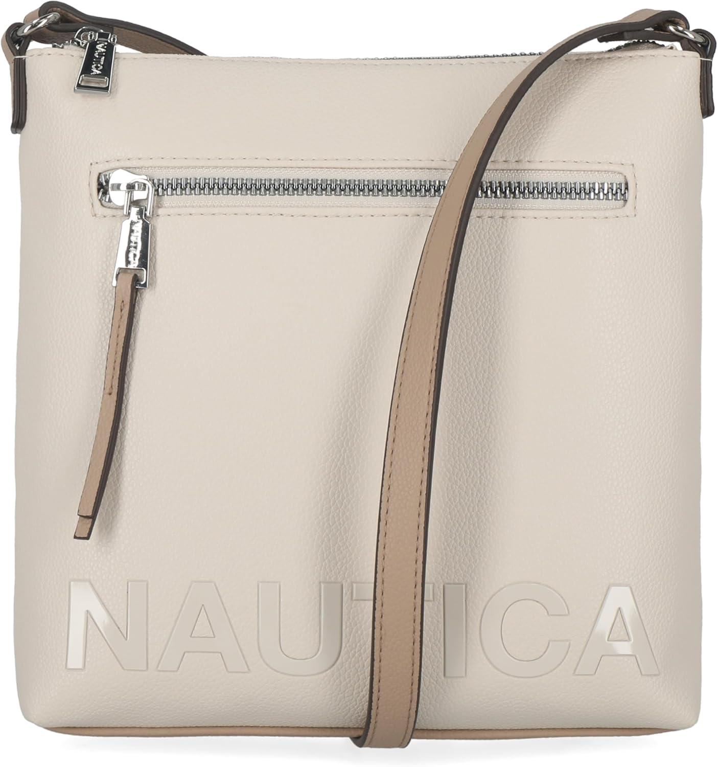 imageNautica Lakeside Signature Jaquard North South Crossbody BagOuter Banks Bone