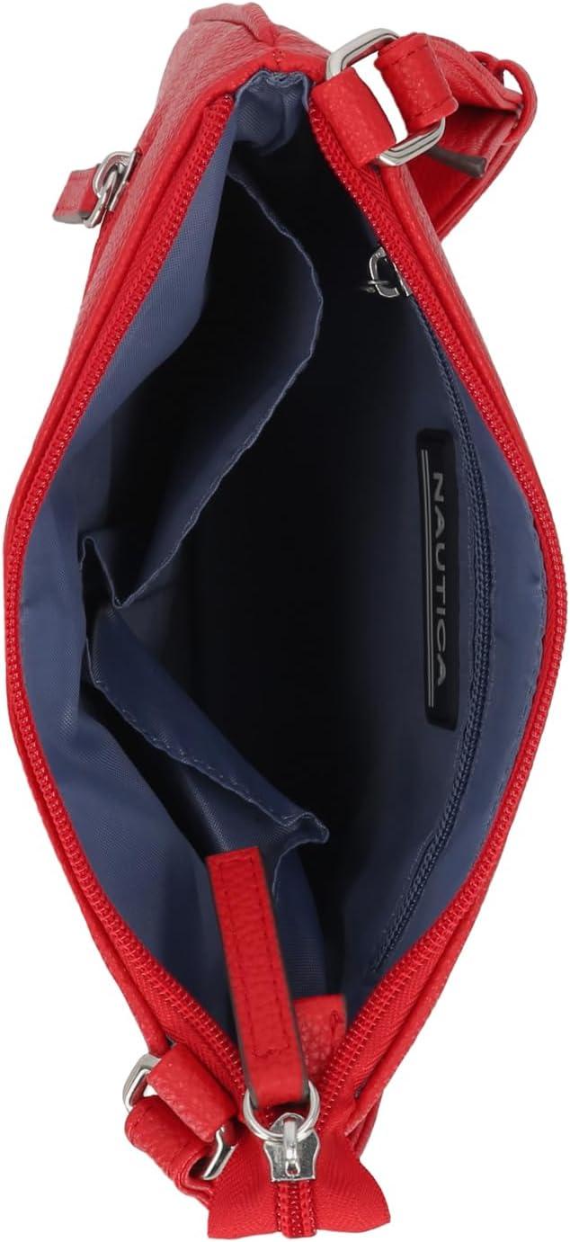 imageNautica Lakeside Signature Jaquard North South Crossbody BagRed