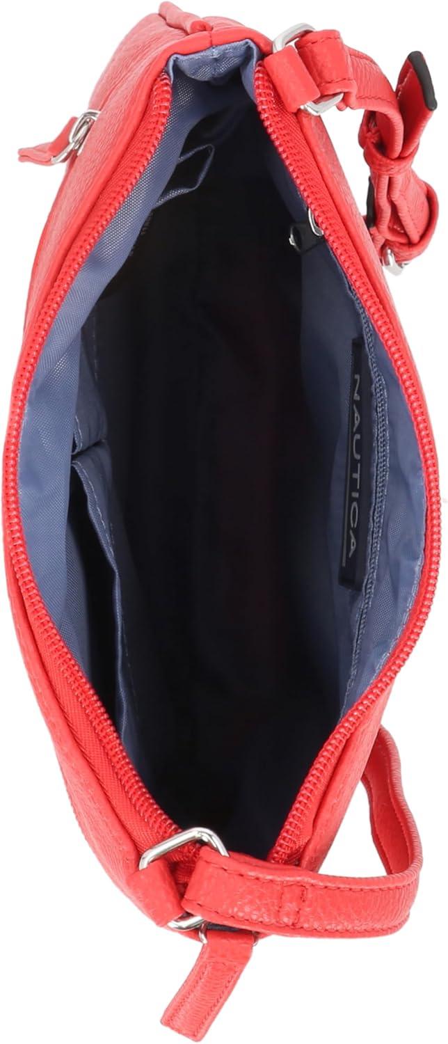 imageNautica Lakeside Signature Jaquard North South Crossbody BagRed Bannerman