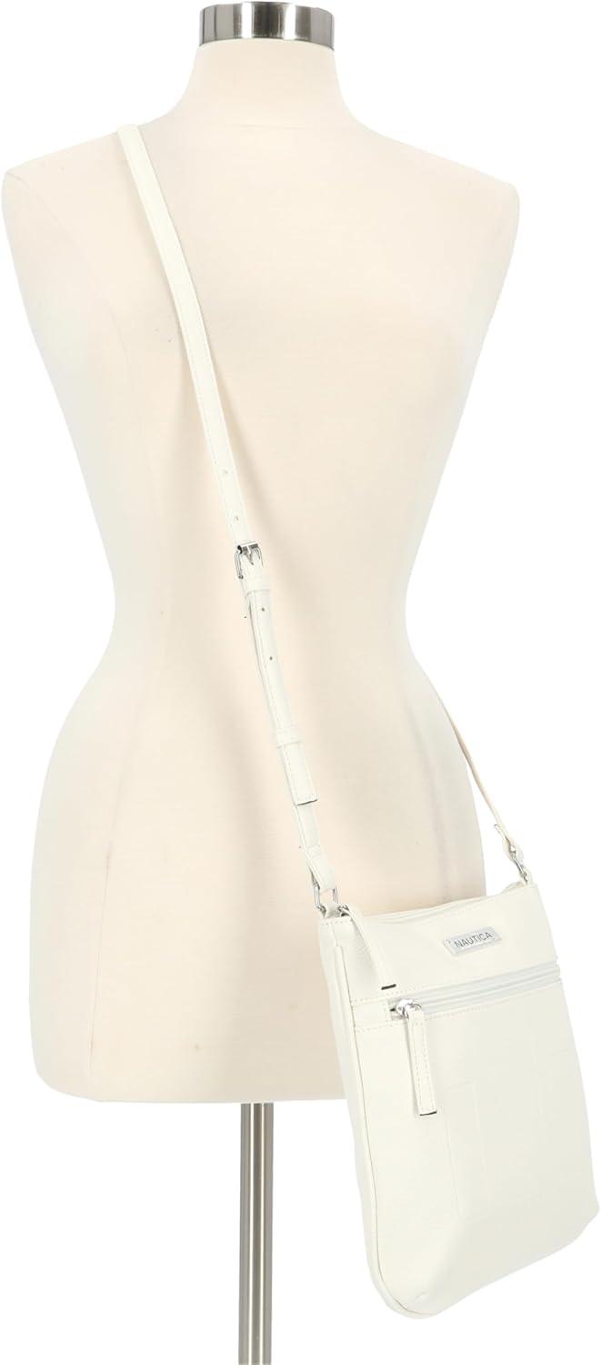 imageNautica Lakeside Signature Jaquard North South Crossbody BagWhite