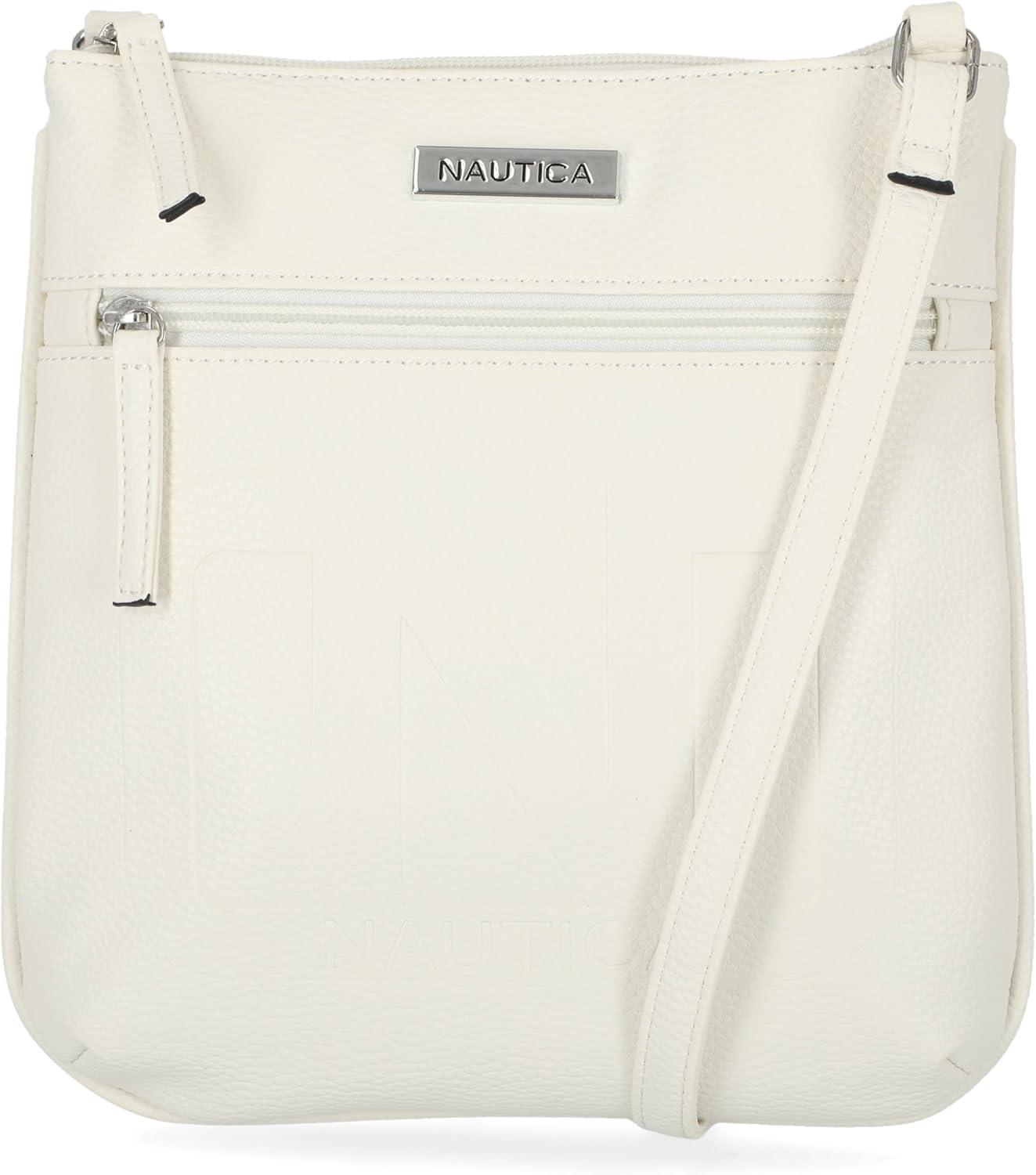 imageNautica Lakeside Signature Jaquard North South Crossbody BagWhite