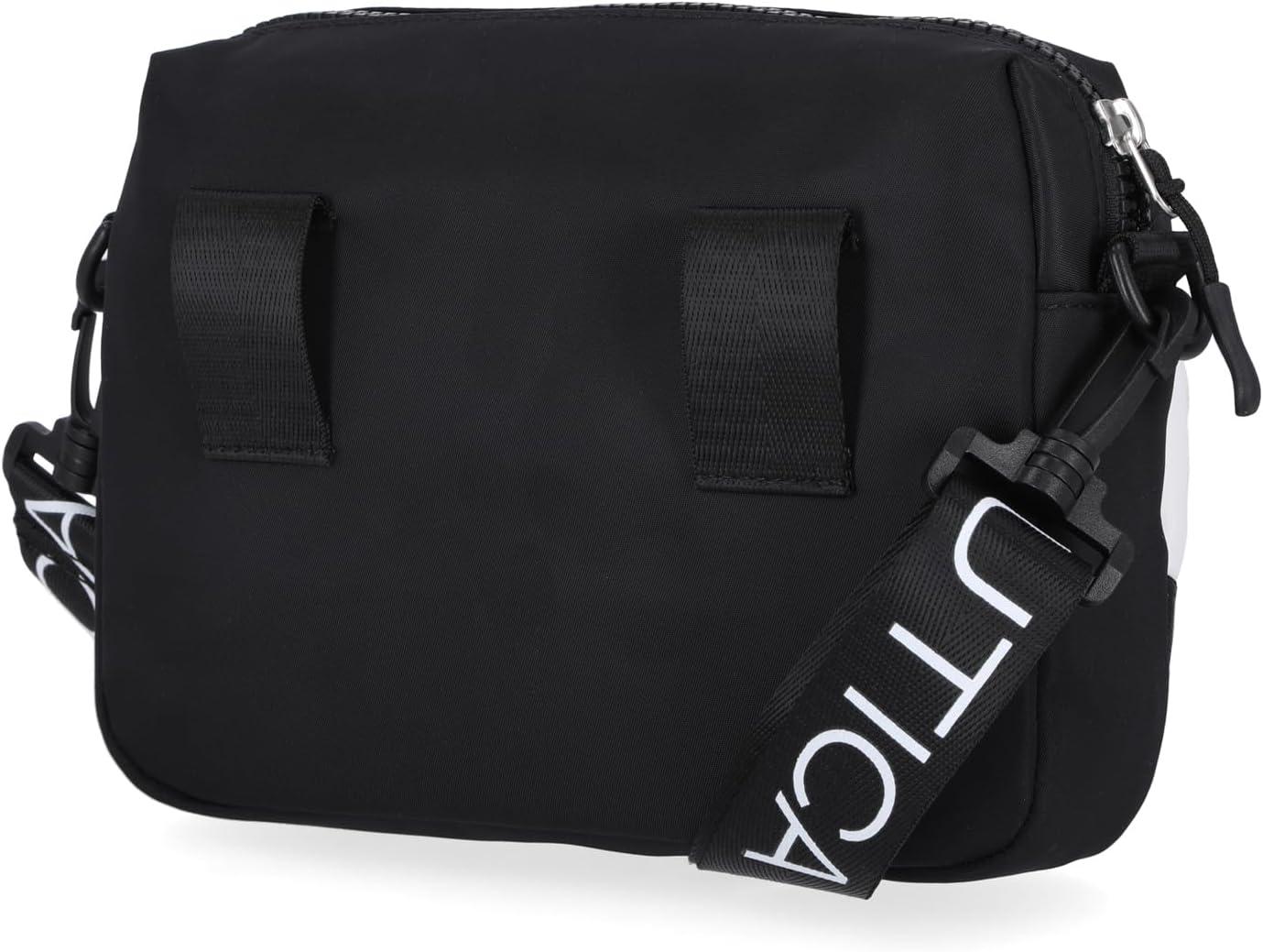 imageNautica Nylon Bean crossbodyBelt Bag adjustable shoulder strapBlackWhite