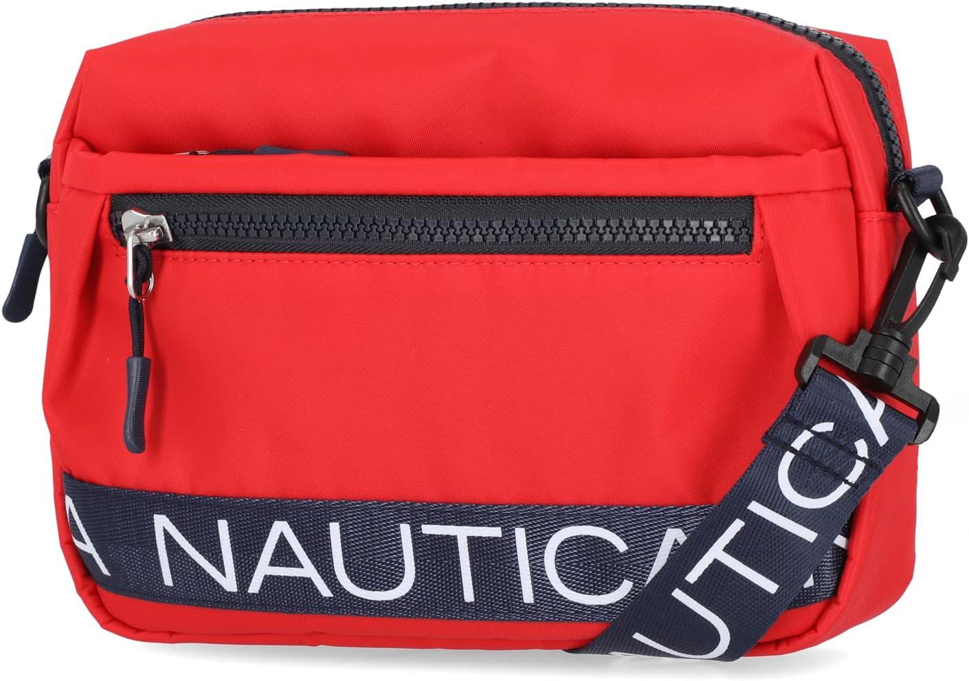imageNautica Nylon Bean crossbodyBelt Bag adjustable shoulder strapRed
