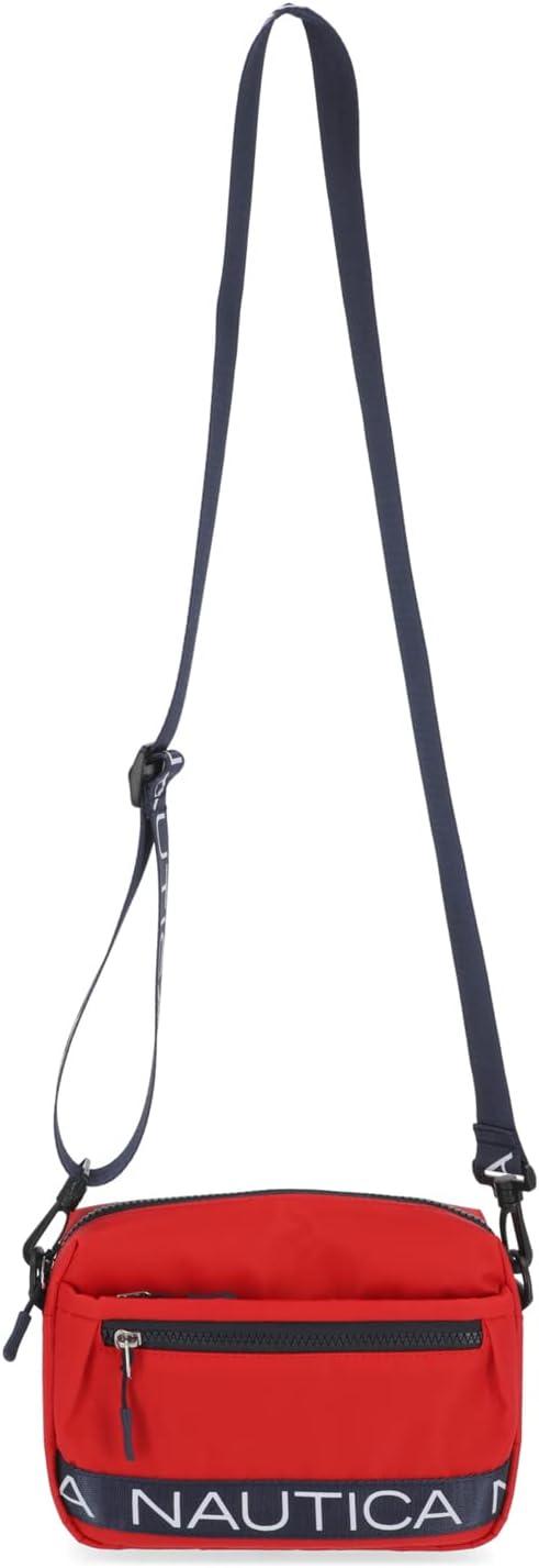imageNautica Nylon Bean crossbodyBelt Bag adjustable shoulder strapRed