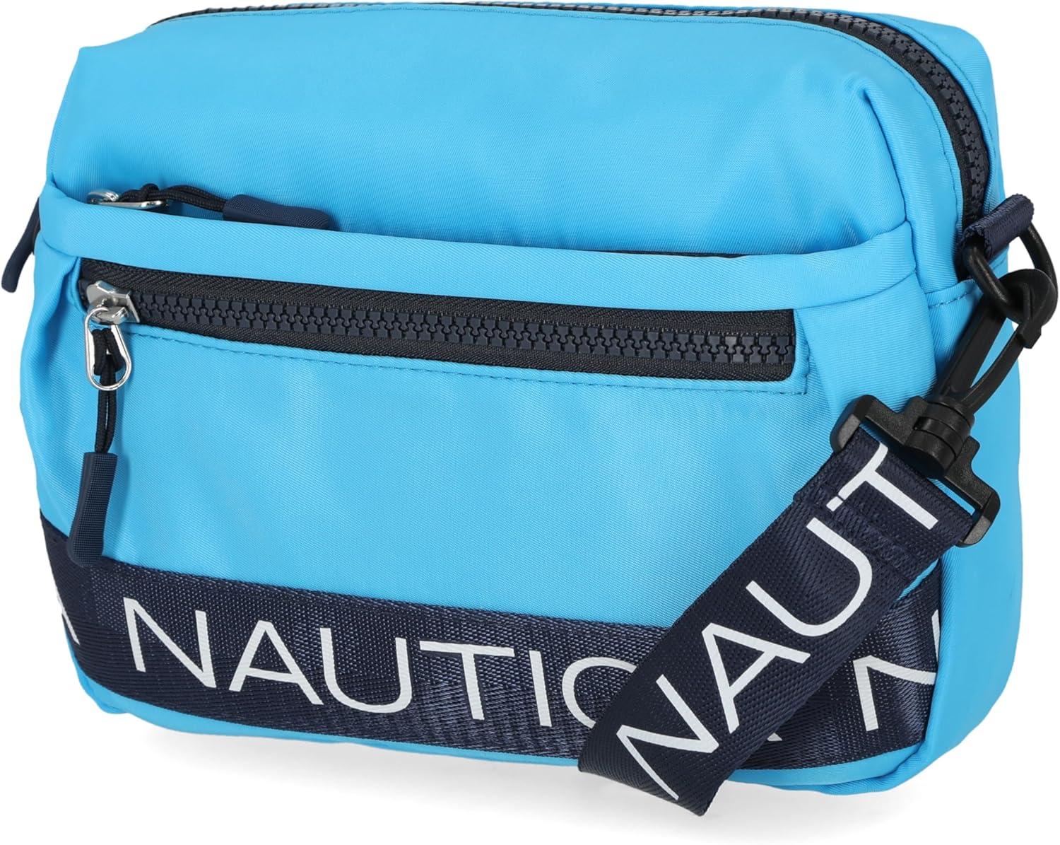 imageNautica Nylon Bean crossbodyBelt Bag adjustable shoulder strapScuba Blue
