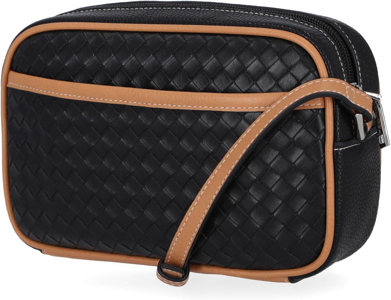 imageNautica Womens Candid Camera Adjustable Crossbody BagBlack Woven