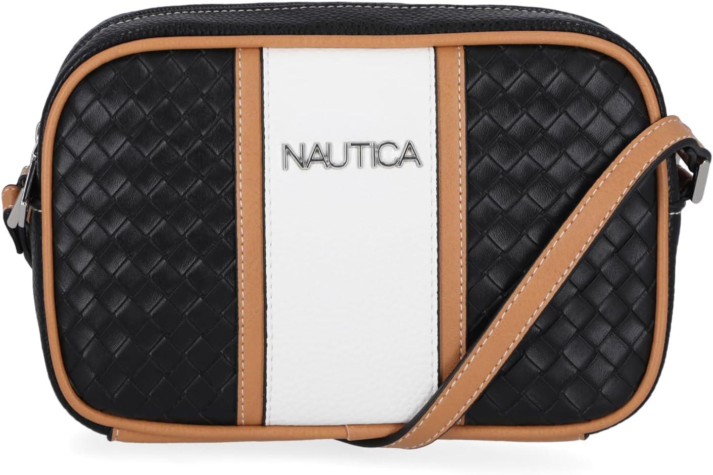 imageNautica Womens Candid Camera Adjustable Crossbody BagBlack Woven