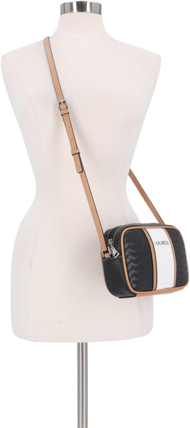 imageNautica Womens Candid Camera Adjustable Crossbody BagBlack Woven