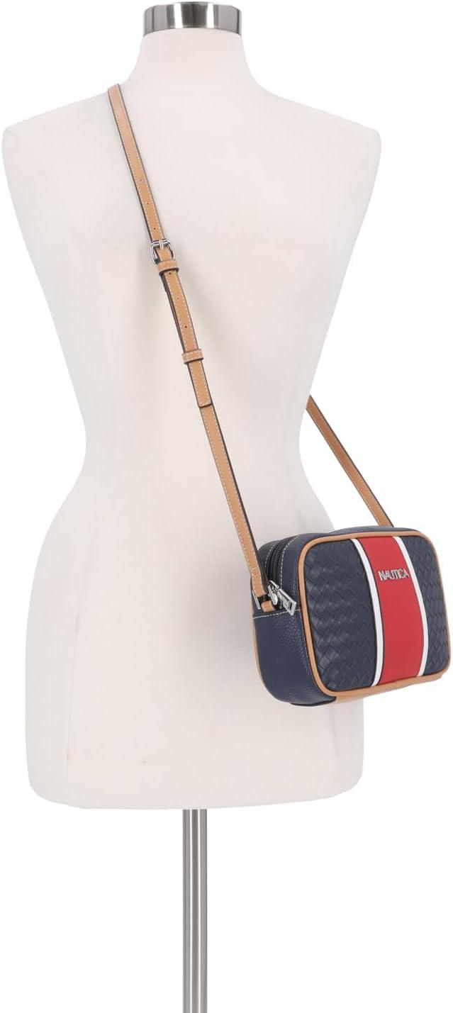 imageNautica Womens Candid Camera Adjustable Crossbody BagIndigo Woven