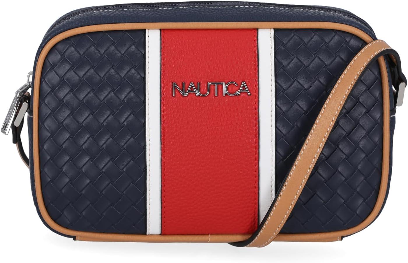imageNautica Womens Candid Camera Adjustable Crossbody BagIndigo Woven