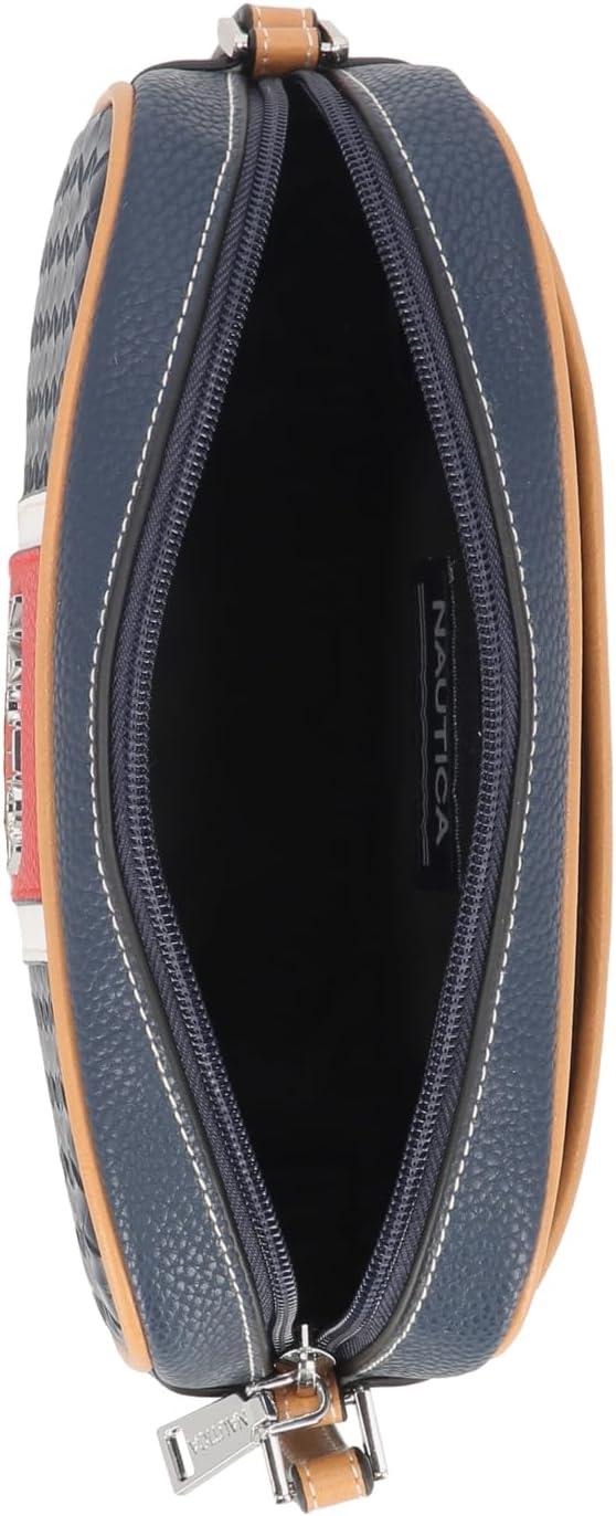 imageNautica Womens Candid Camera Adjustable Crossbody BagIndigo Woven