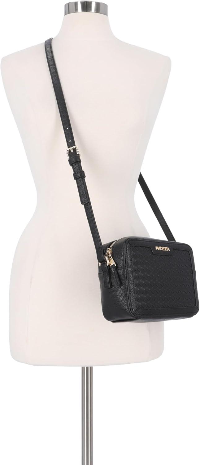 imageNautica Womens Candid Camera Adjustable Crossbody BagOn the Boarder Black