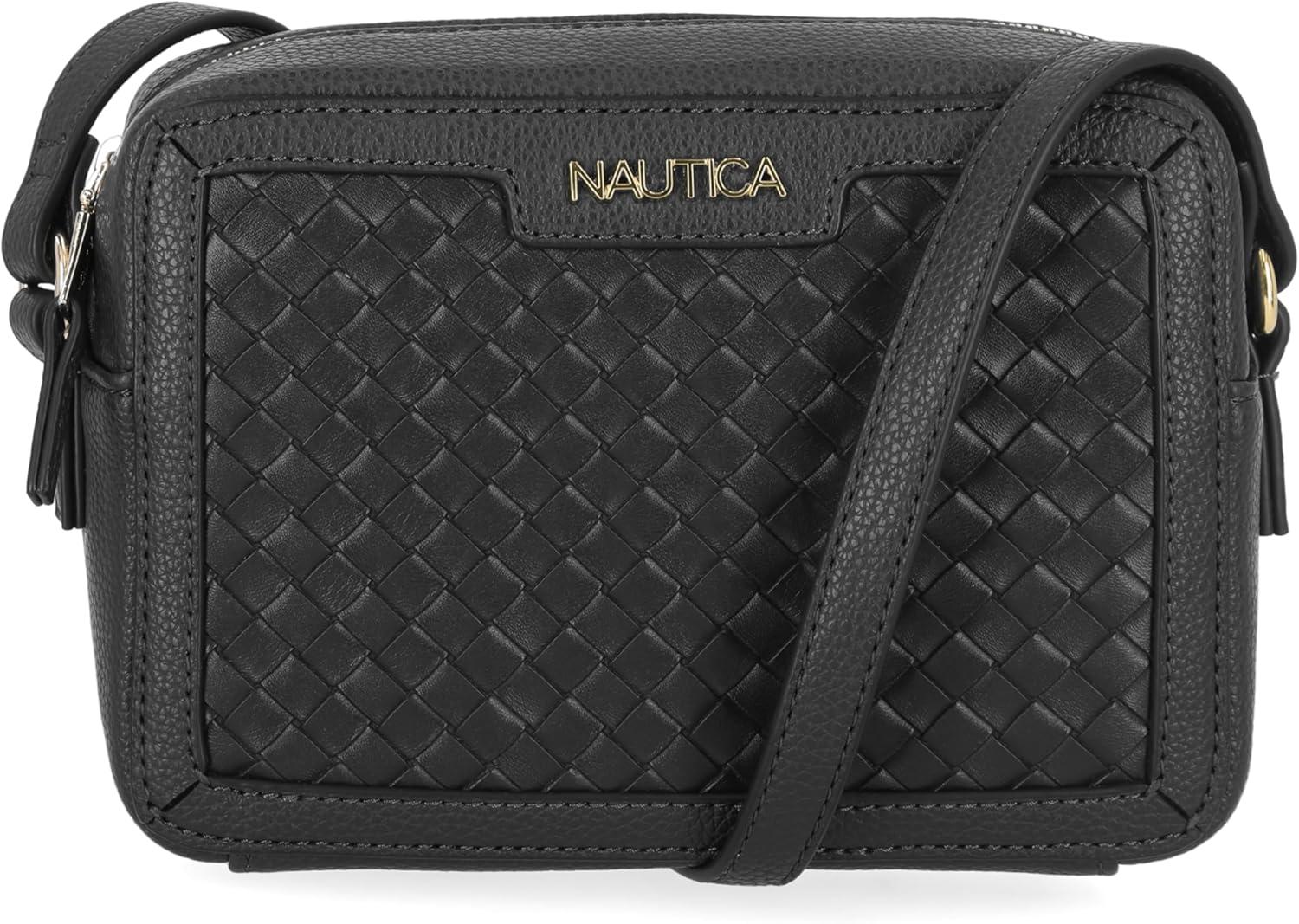 imageNautica Womens Candid Camera Adjustable Crossbody BagOn the Boarder Black