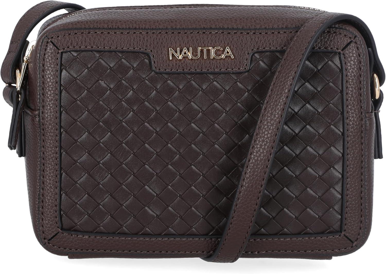 imageNautica Womens Candid Camera Adjustable Crossbody BagOn the Boarder Espresso