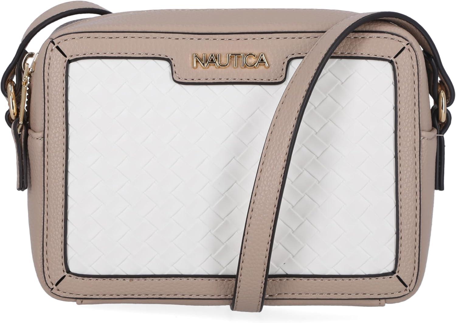 imageNautica Womens Candid Camera Adjustable Crossbody BagOn the Boarder WhiteMushroom