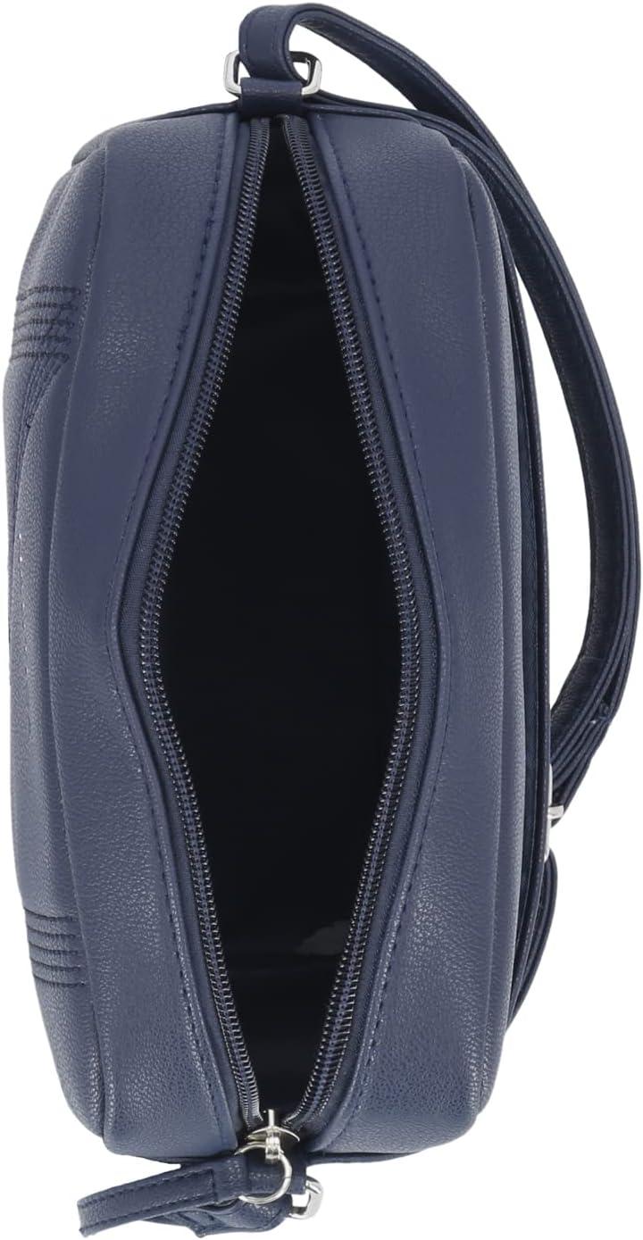 imageNautica Womens Candid Camera Adjustable Crossbody BagVariegated Logo Embossed Black