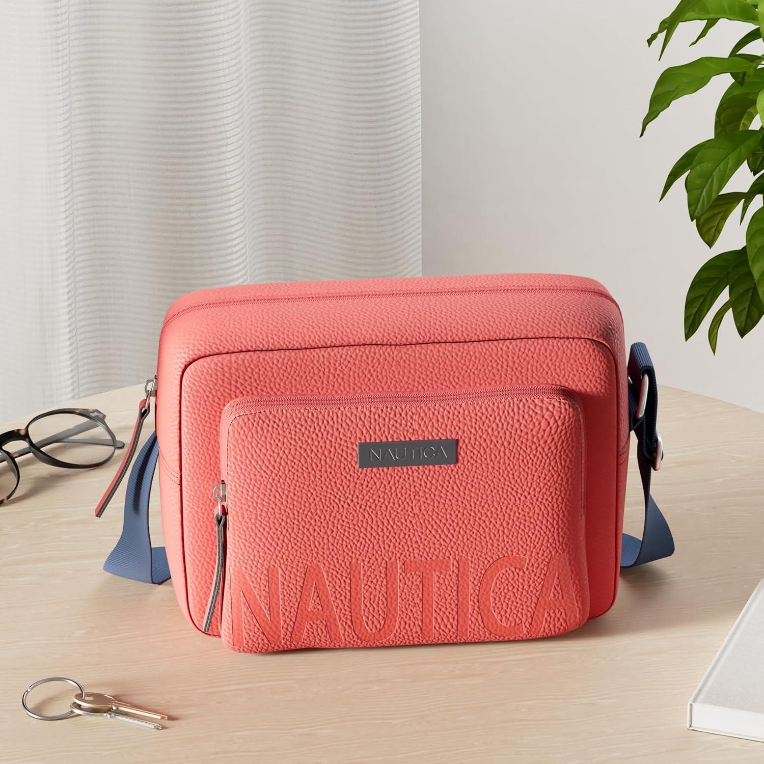 imageNautica Womens Out and About Adjustable Crossbody Bag Purse AdjustableRed