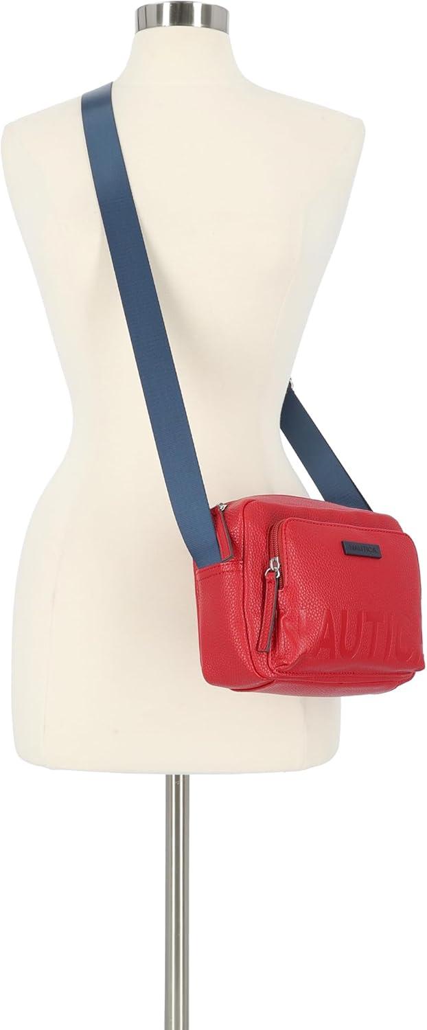 imageNautica Womens Out and About Adjustable Crossbody Bag Purse AdjustableRed