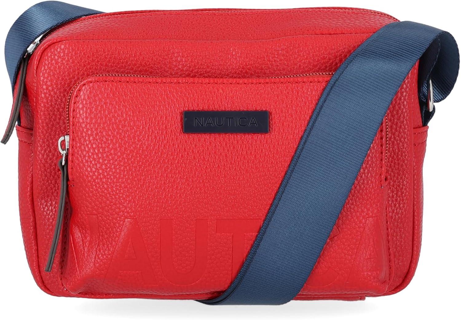 imageNautica Womens Out and About Adjustable Crossbody Bag Purse AdjustableRed