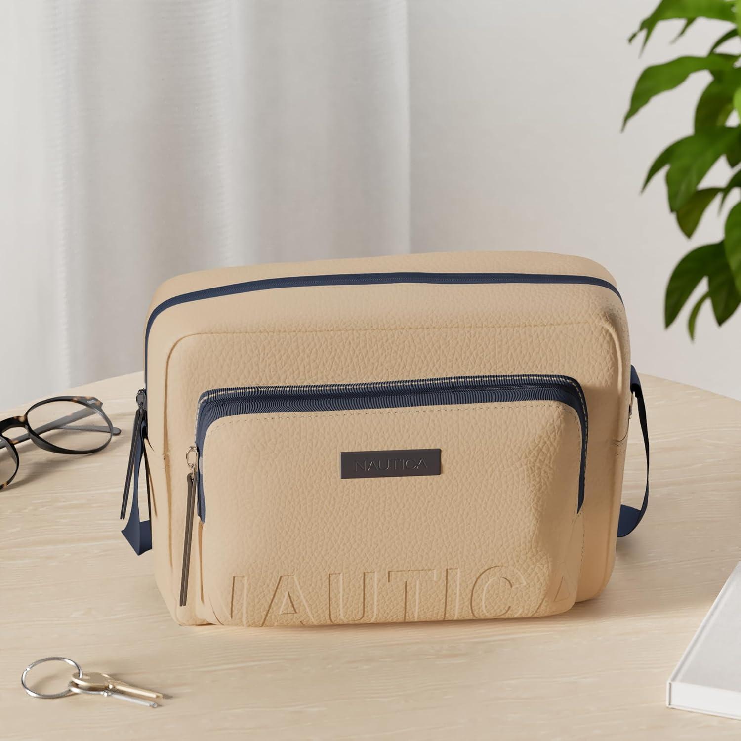 imageNautica Womens Out and About Adjustable Crossbody Bag Purse AdjustableSand