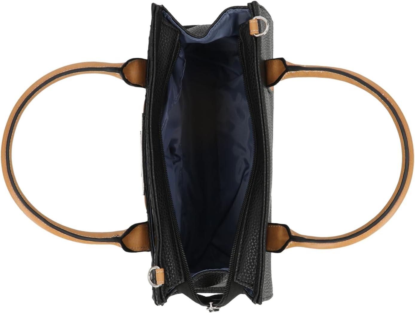 imageNautica Womens Sandy Jr Top Handel Satchel with Removable Crossbody StrapBlack Woven