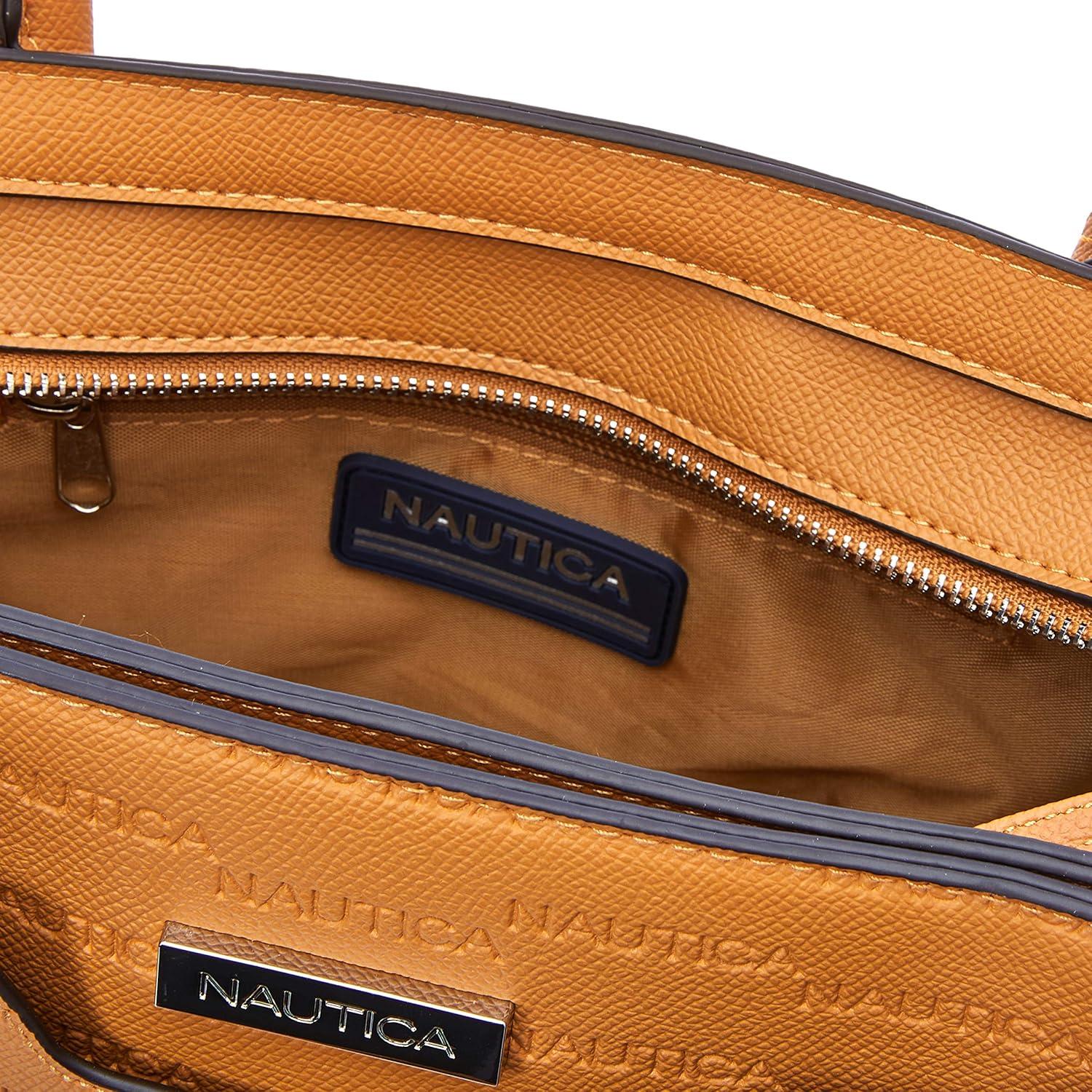 imageNautica Womens Sandy Jr Top Handel Satchel with Removable Crossbody StrapCamel