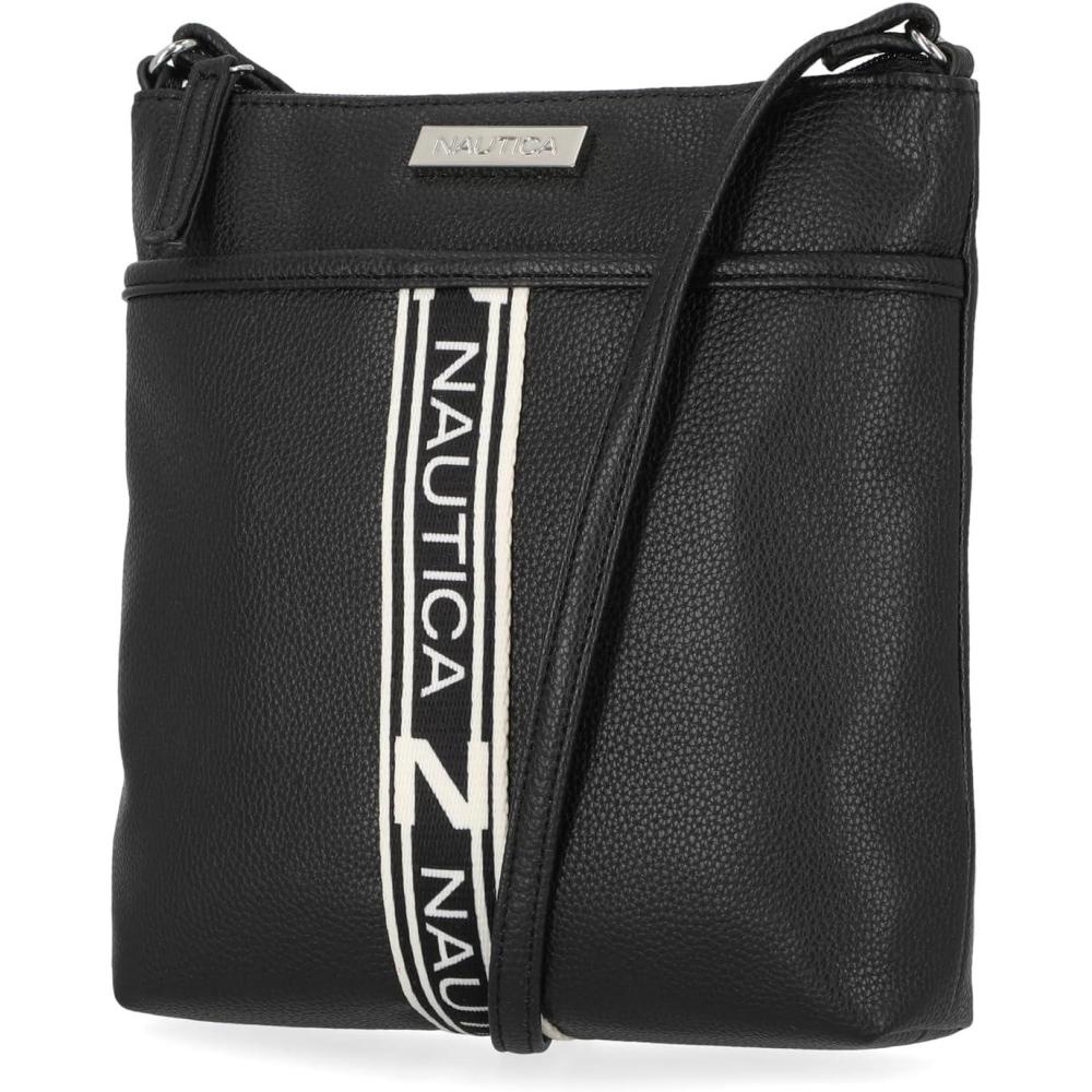 imageNautica Lakeside Signature Jaquard North South Crossbody BagLinked Black