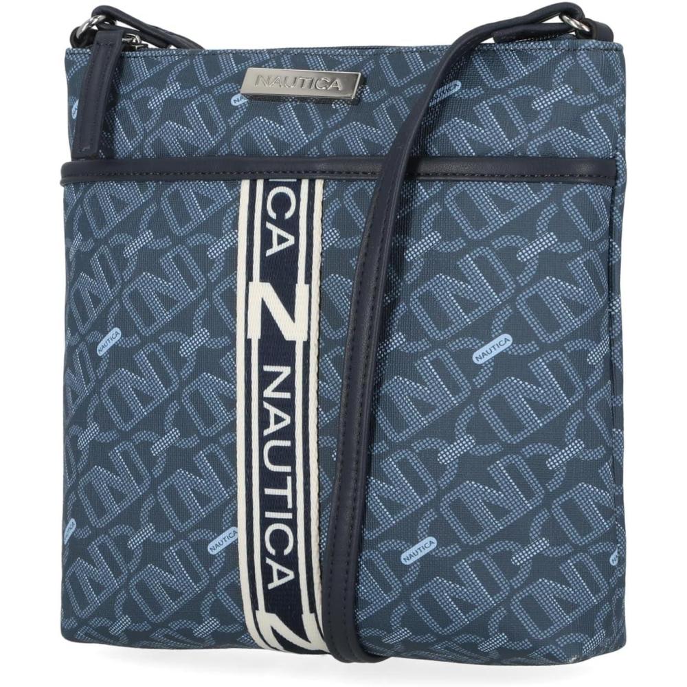 imageNautica Lakeside Signature Jaquard North South Crossbody BagLinked Denim