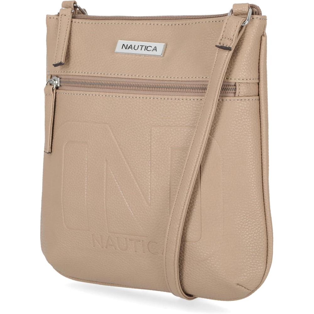 imageNautica Lakeside Signature Jaquard North South Crossbody BagMushroom Bannerman