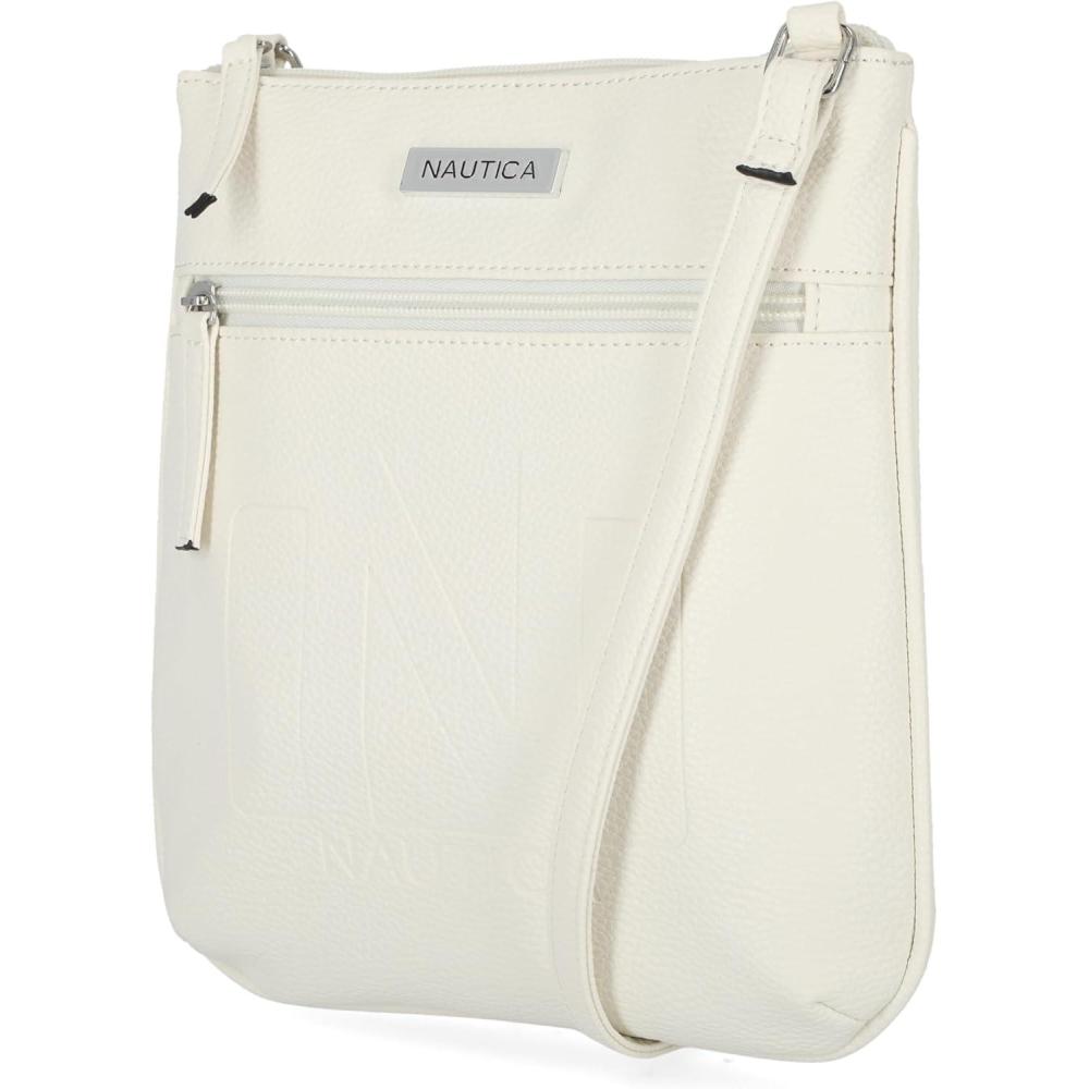 imageNautica Lakeside Signature Jaquard North South Crossbody BagWhite