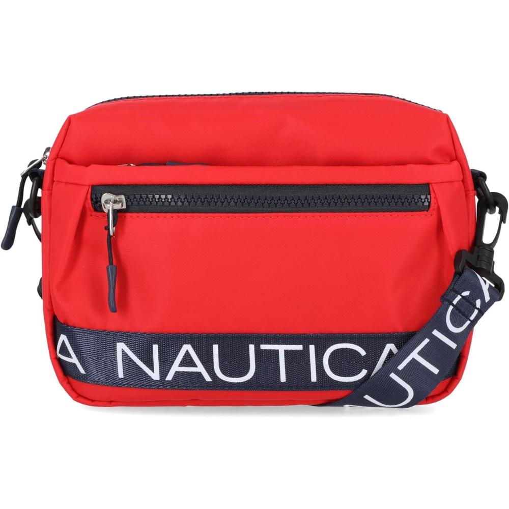 imageNautica Nylon Bean crossbodyBelt Bag adjustable shoulder strapRed