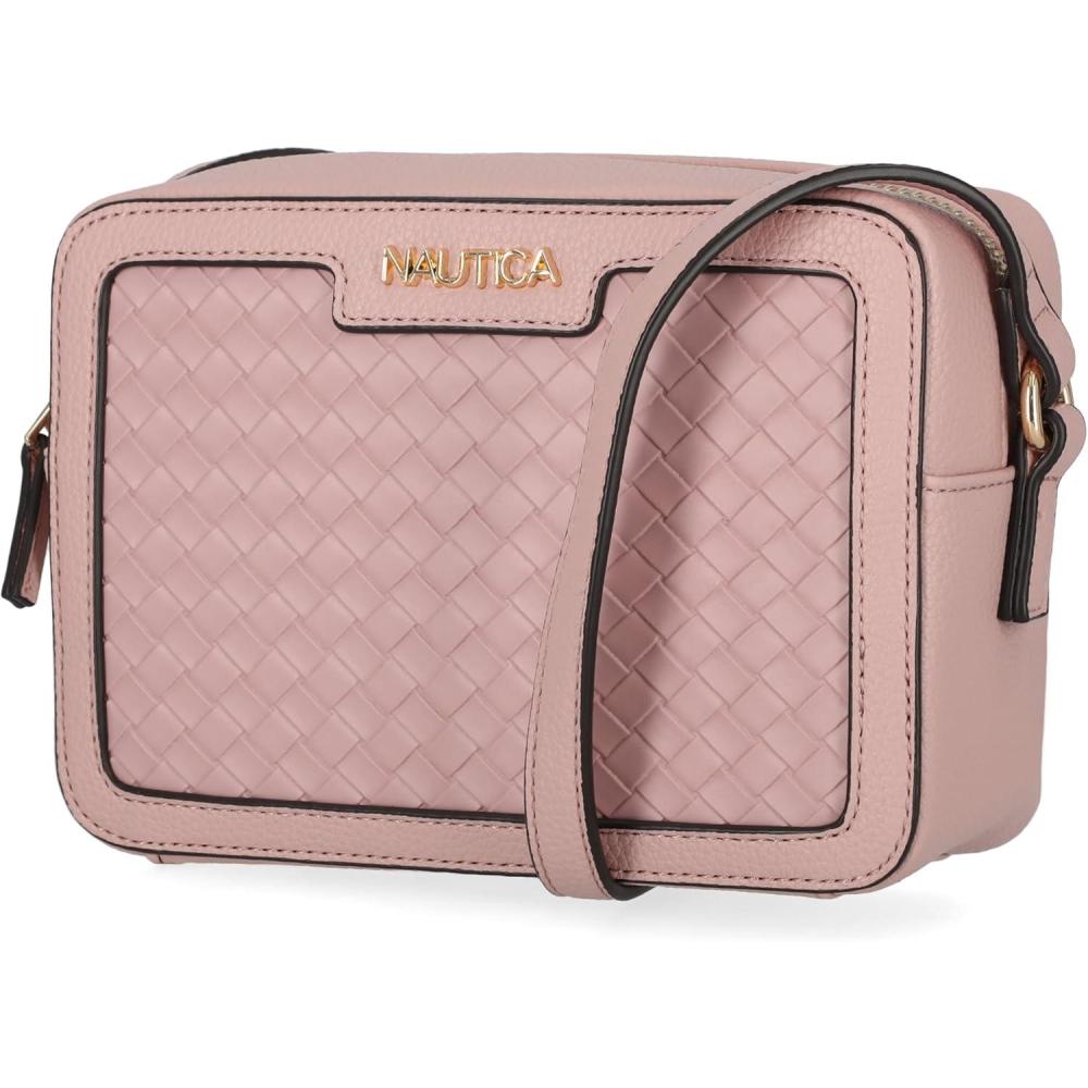 imageNautica Womens Candid Camera Adjustable Crossbody BagBlush Woven