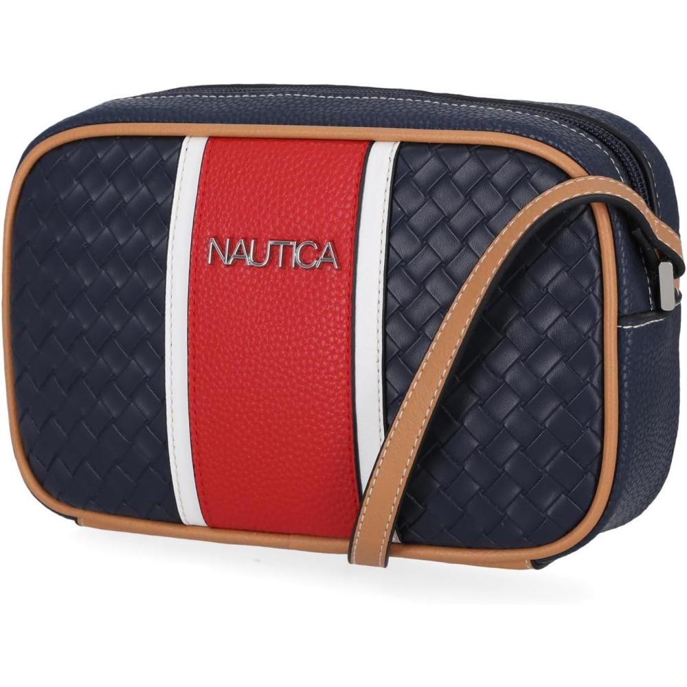 imageNautica Womens Candid Camera Adjustable Crossbody BagIndigo Woven